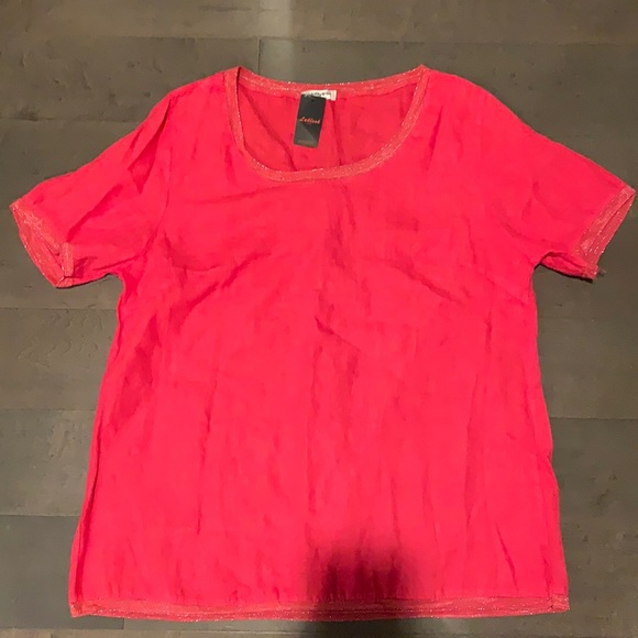 French pink linen blouse size L - Picture 10 of 16